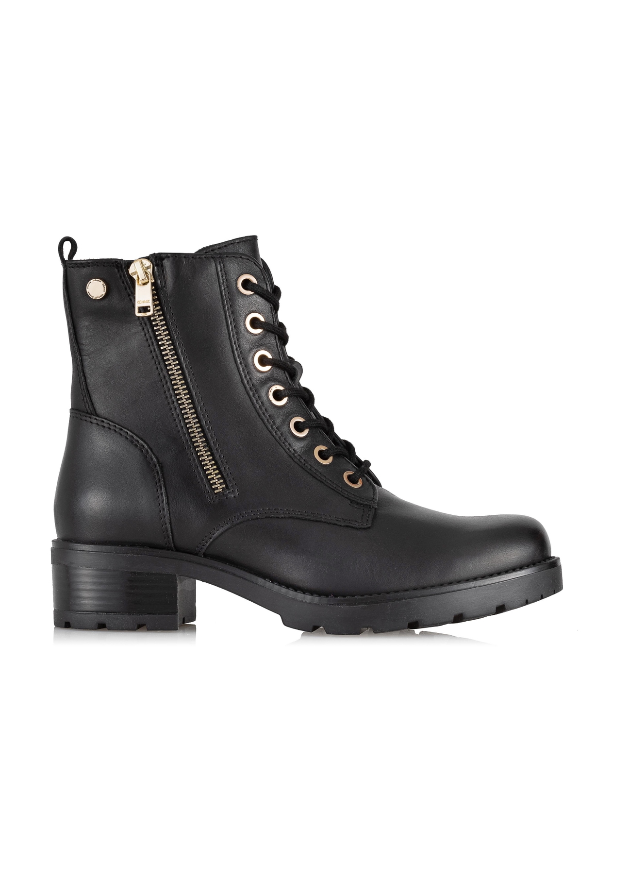 Czarne skórzane botki damskie BUTYD-0937A-99(Z23)-01