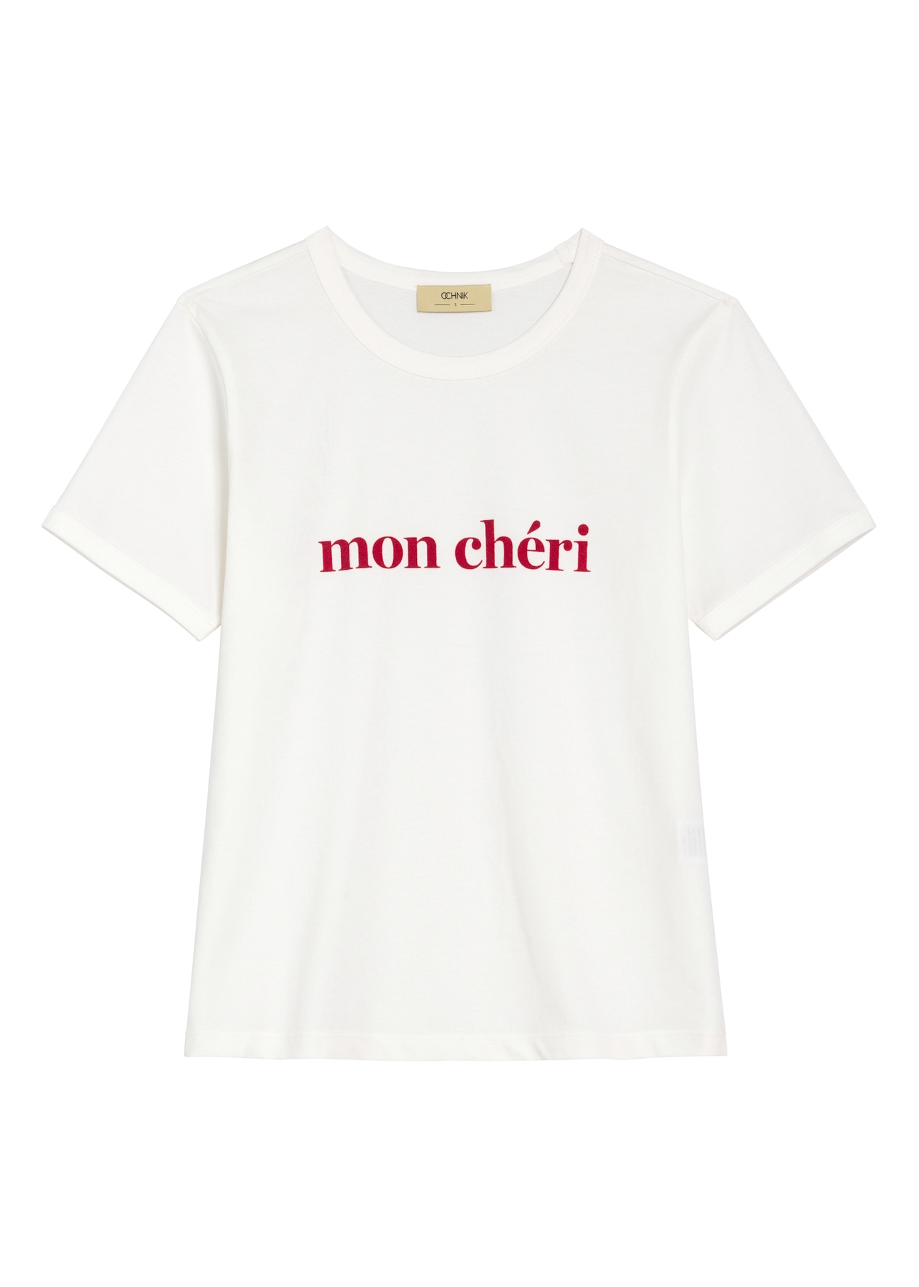 Biały T-shirt damski z nadrukiem TSHDT-0152-0B(W26) - widok produktu przodu, na białym tle. 