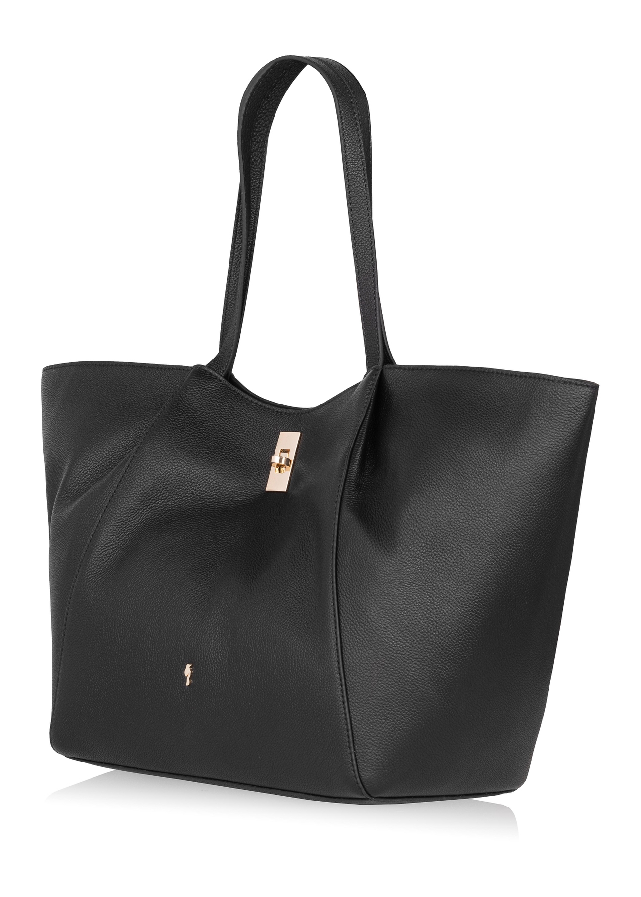 Skórzana czarna torebka shopper damska TORES-1000-99(W24)-03