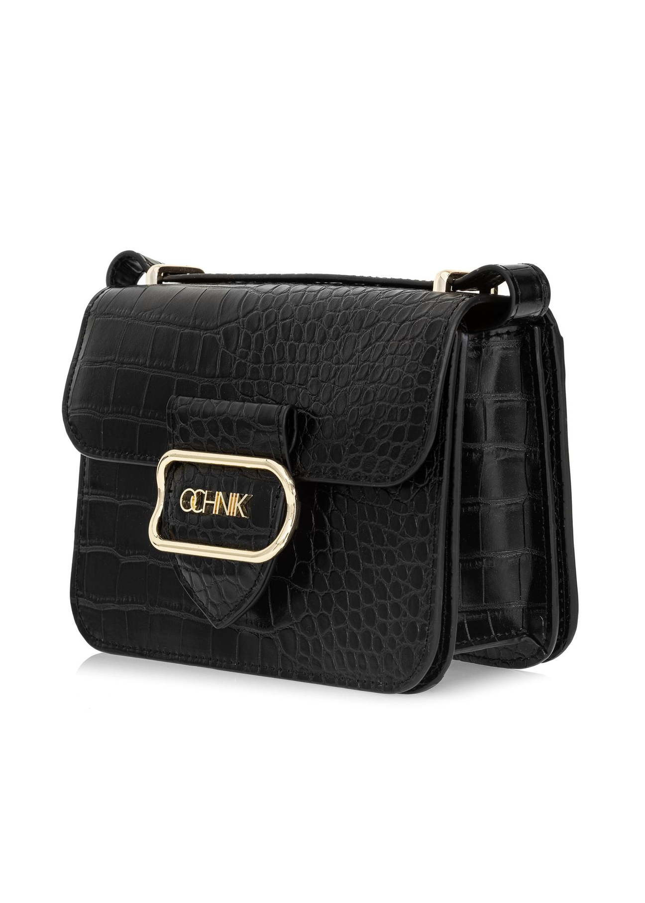 Czarna mała torebka damska croco TOREC-1009-97(W25)-02
