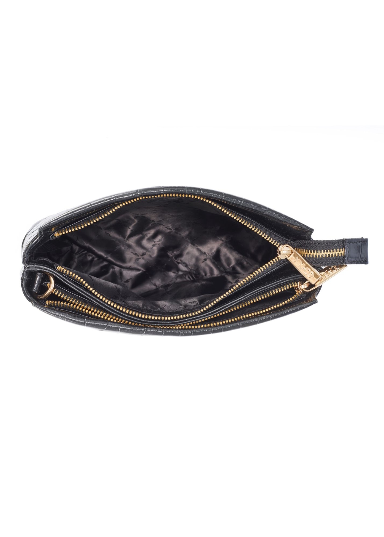 Czarna torebka damska croco TORES-1159-9G(Z26)