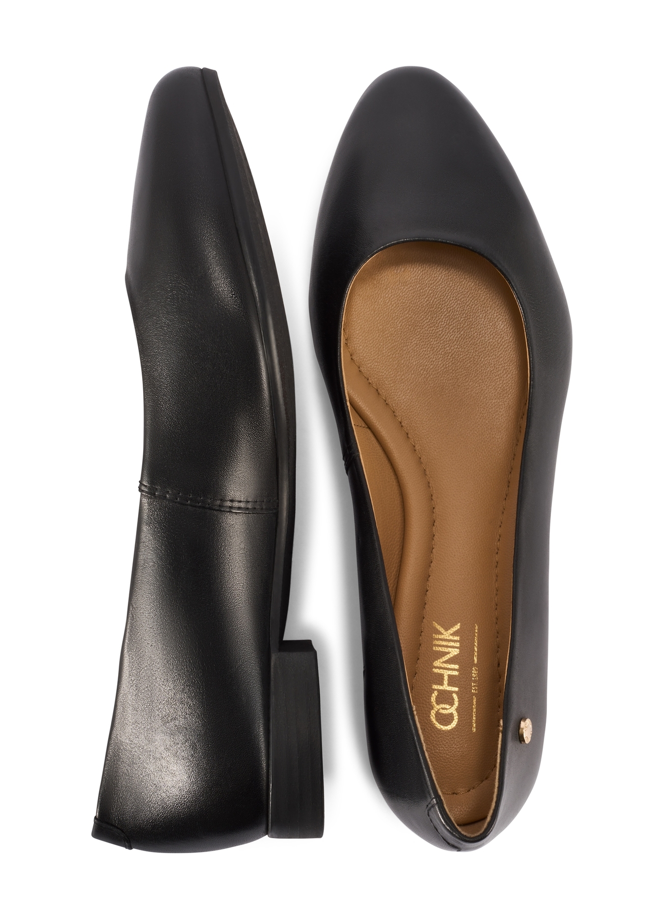 Skórzane czarne baleriny BUTYD-1049B-99(W26)