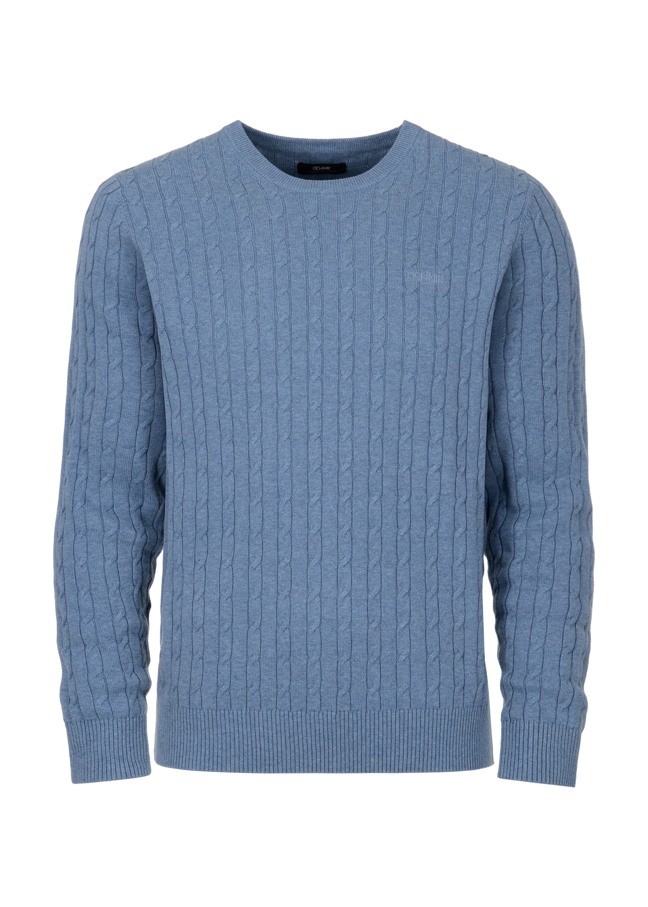 Bawełniany niebieski sweter męski SWEMT-0134-62(Z23)-03