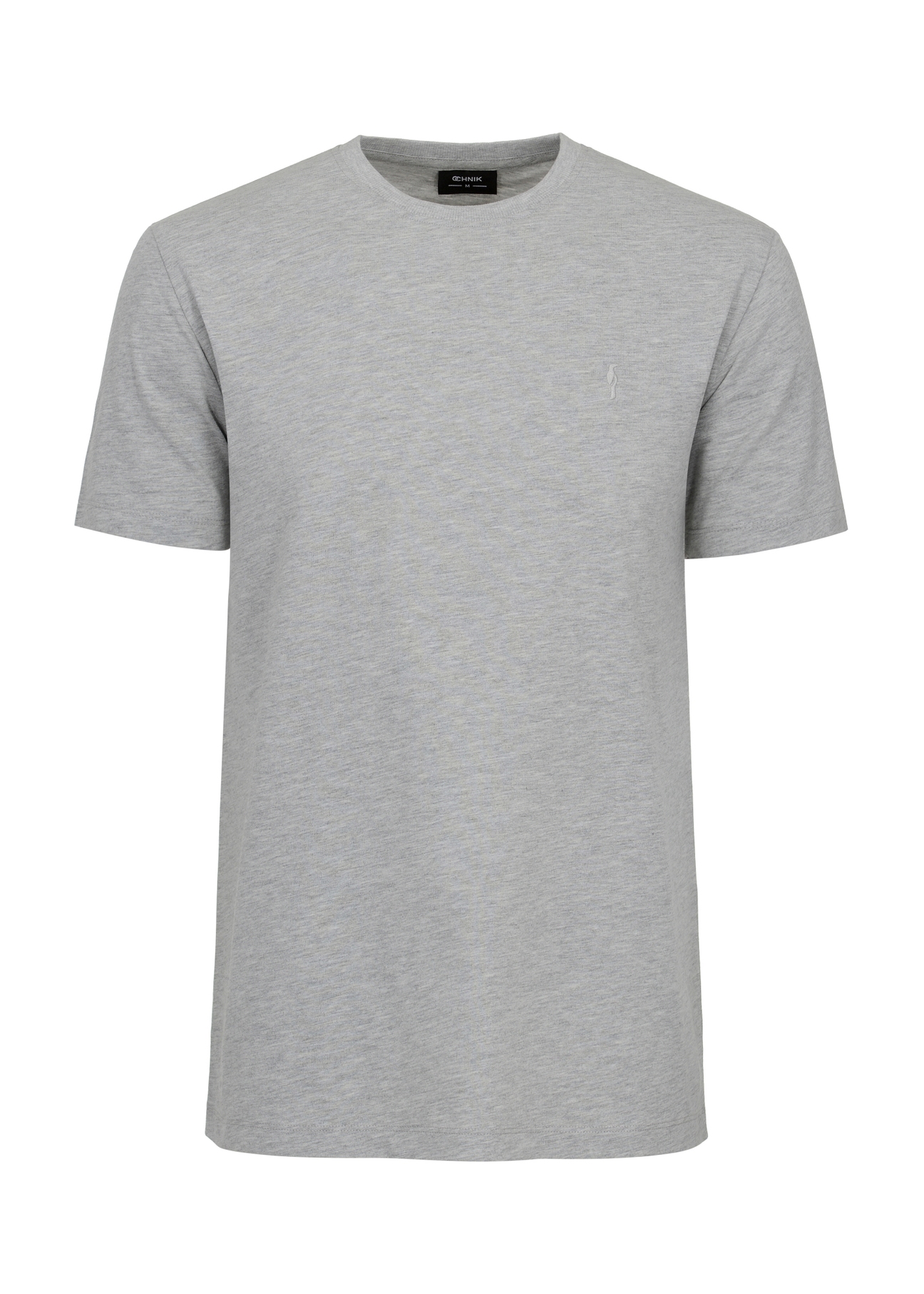 Szary T-shirt męski z logo TSHMT-0094-91(Z23)-03