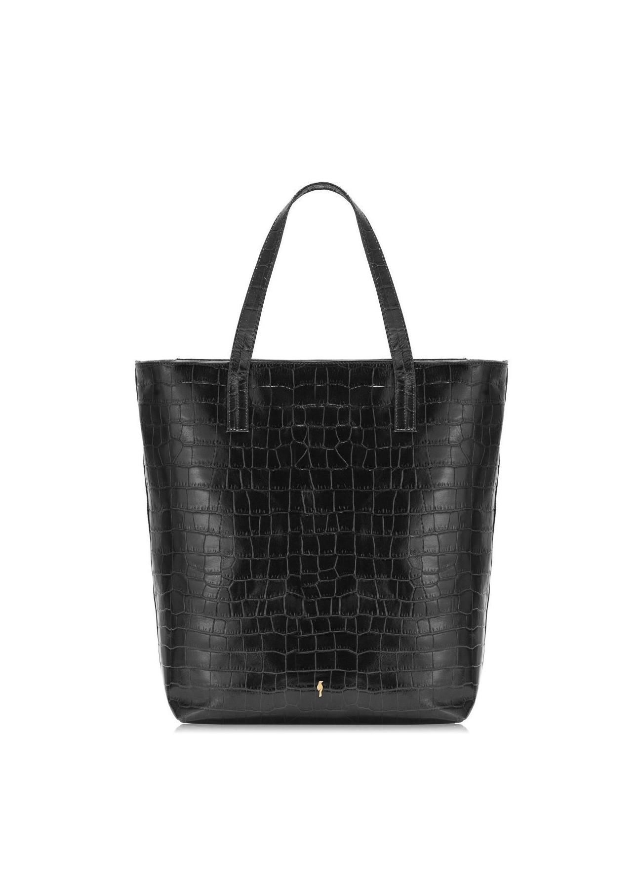 Torebka shopper damska croco TORES-0701E-99(Z25), widok produktu z przodu na białym tle.