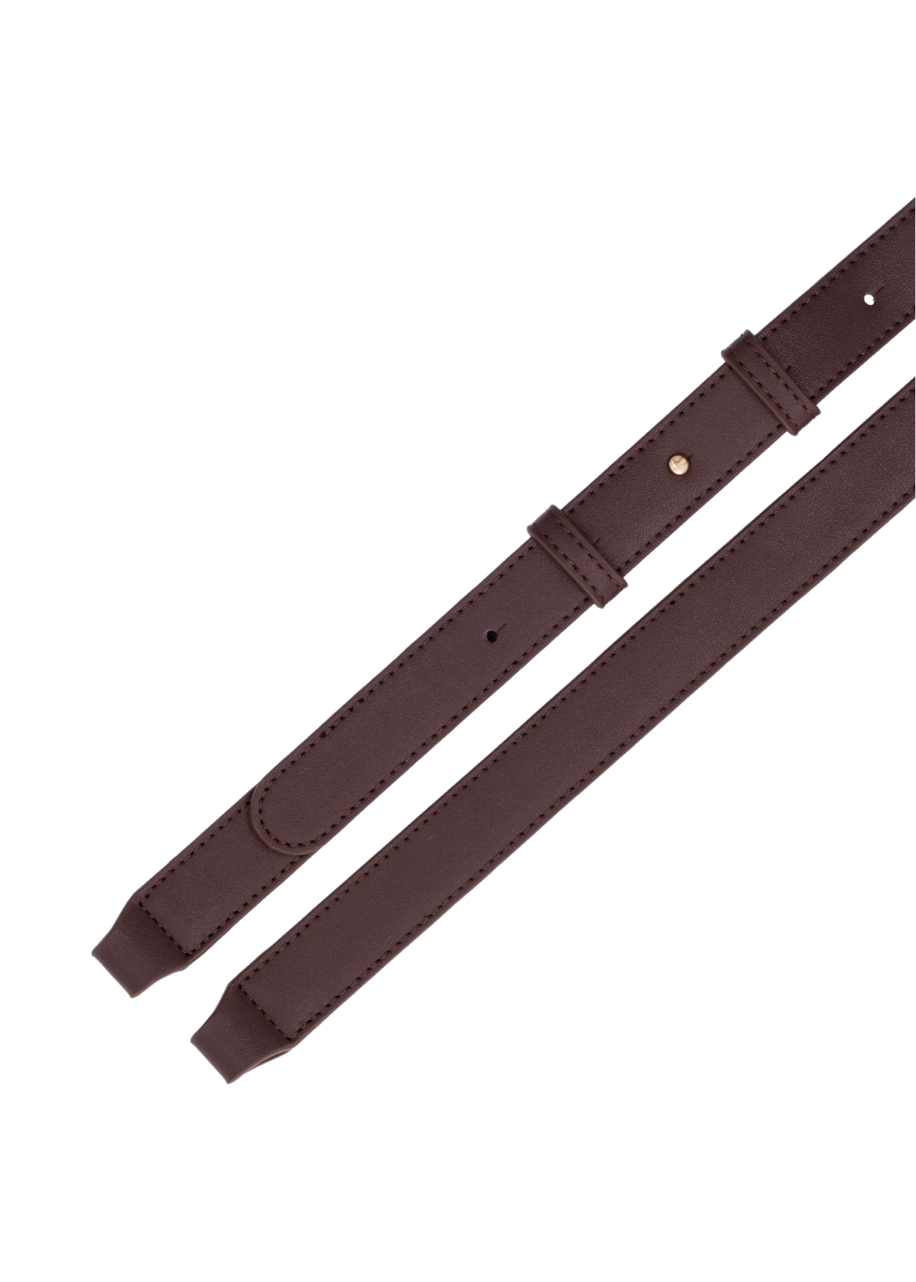 Mała torebka damska w kolorze khaki TOREC-0882-8D(W27), widok paska produktu na białym tle.