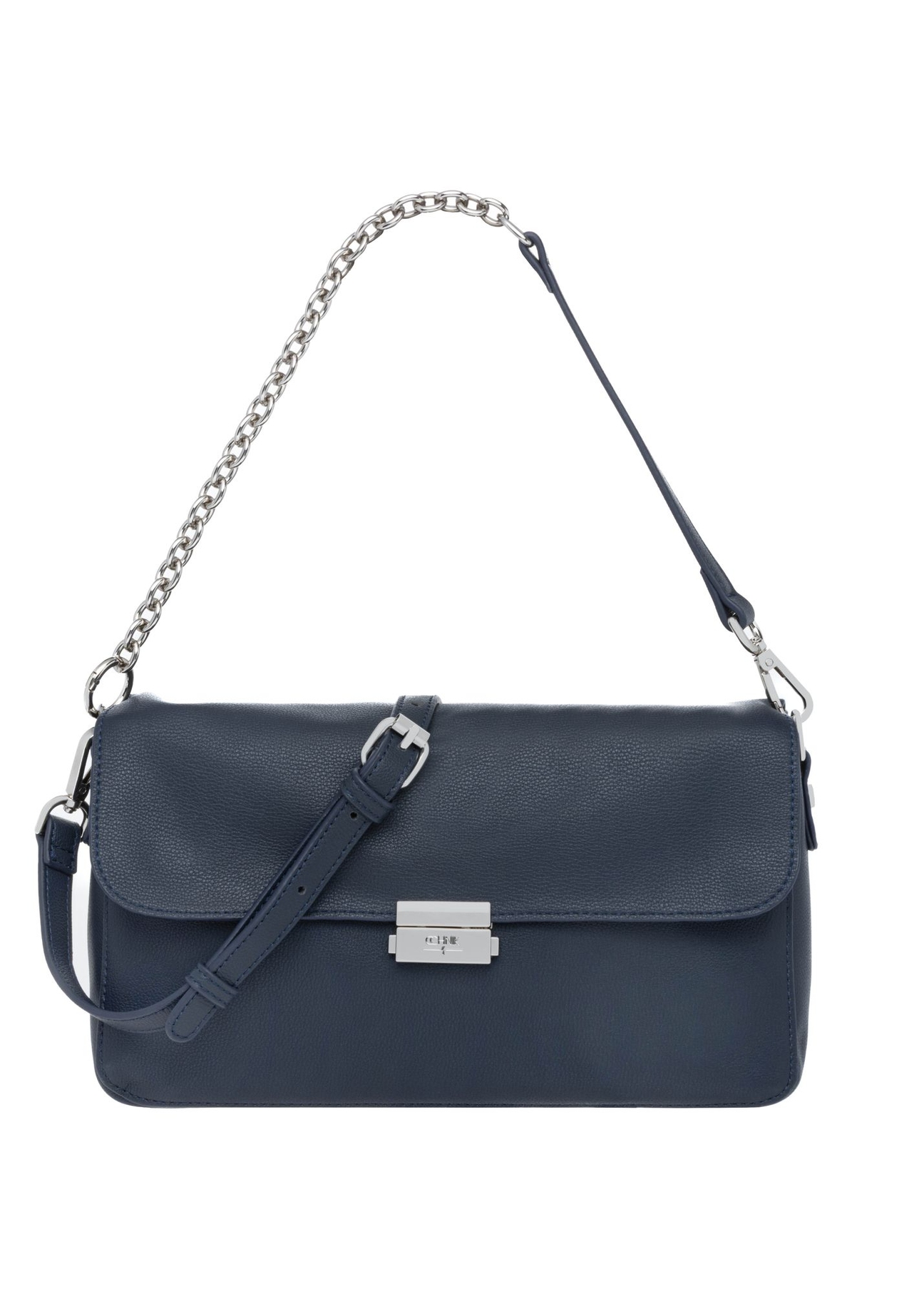 Granatowa torebka damska TOREC-1350-7E(Z26) - widok produktu z przodu, na białym tle. 