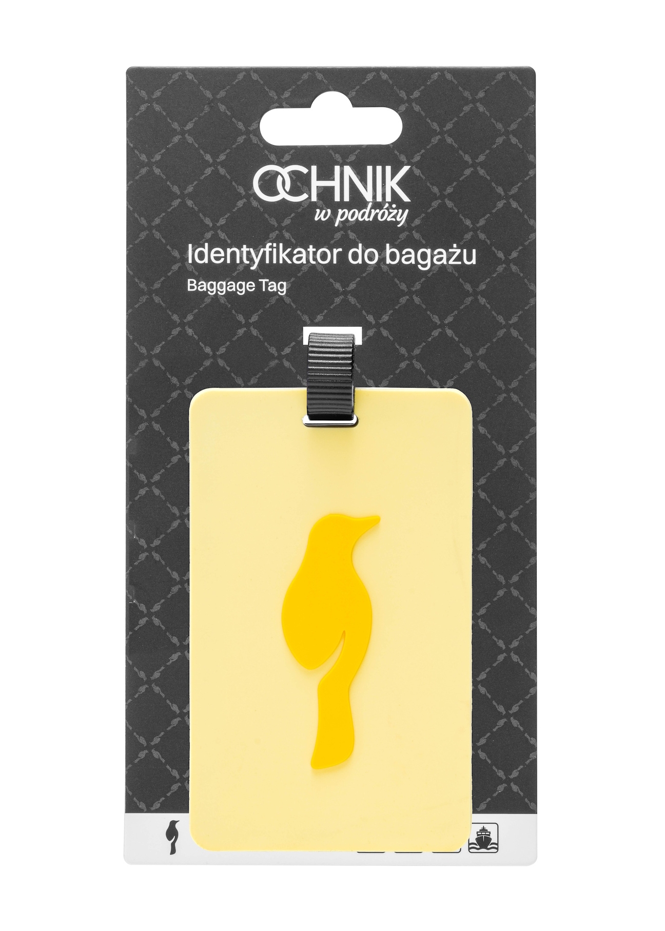 Identyfikator do bagażu AW-012-0011-21(W25), widok produktu z przodu na białym tle.