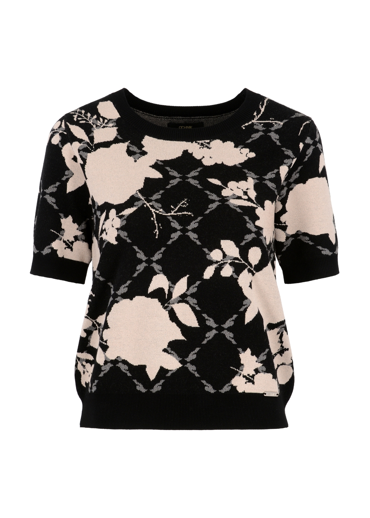 Sweter damski z kwiatowym wzorem SWEDT-0194-15(Z23)-05