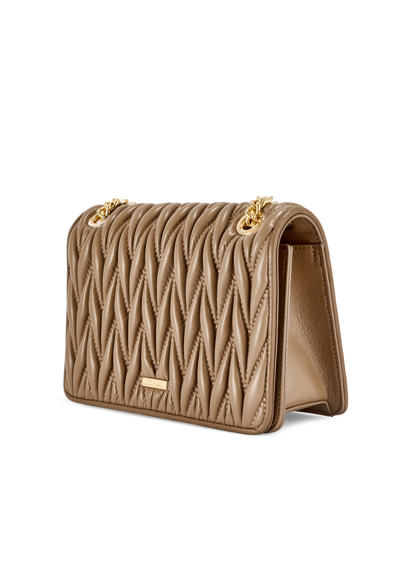 Beżowa torebka damska z łańcuszkiem TOREC-1102-24(Z25)