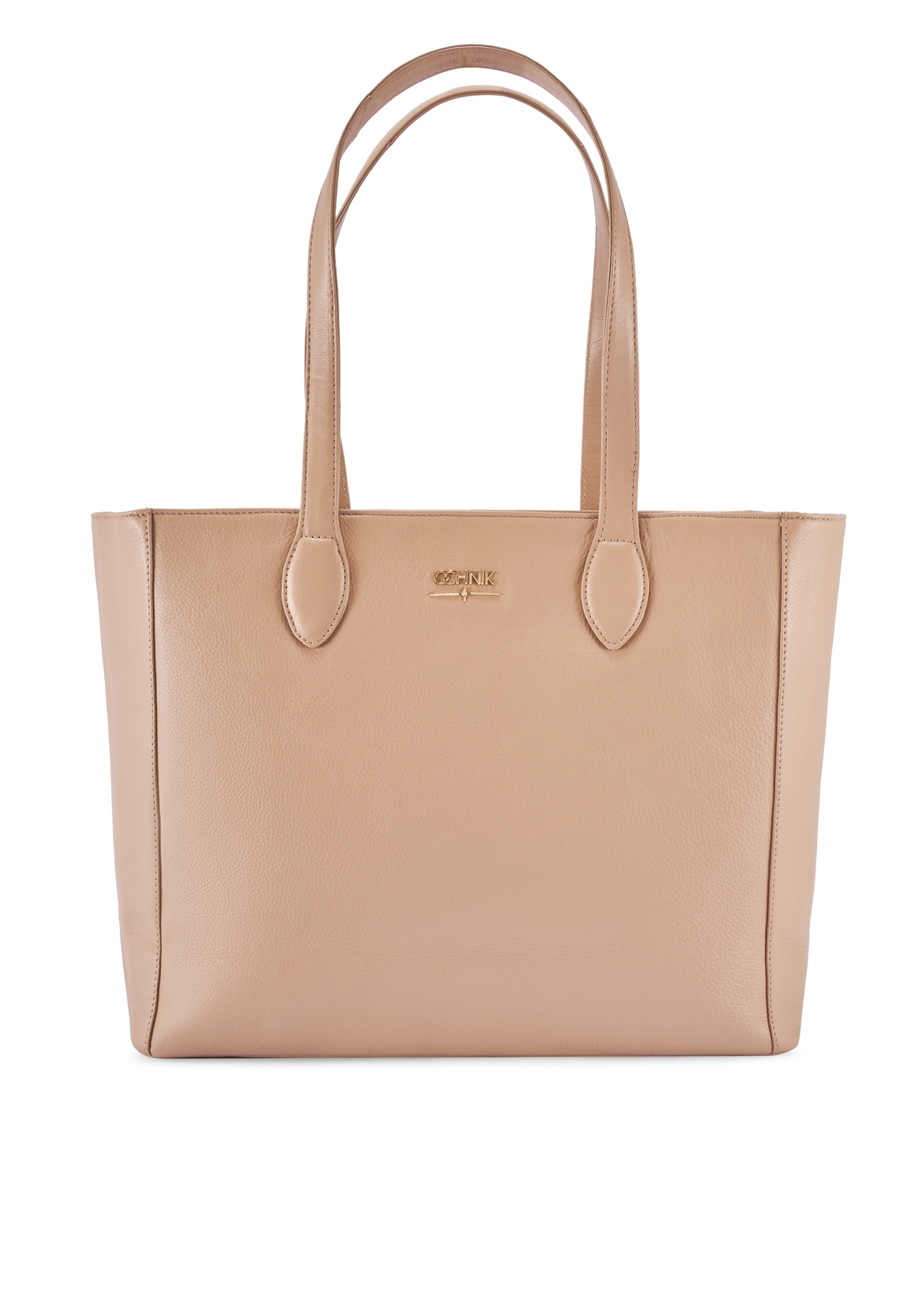Beżowa skórzana torebka shopper damska TORES-0971F-1B(W26)