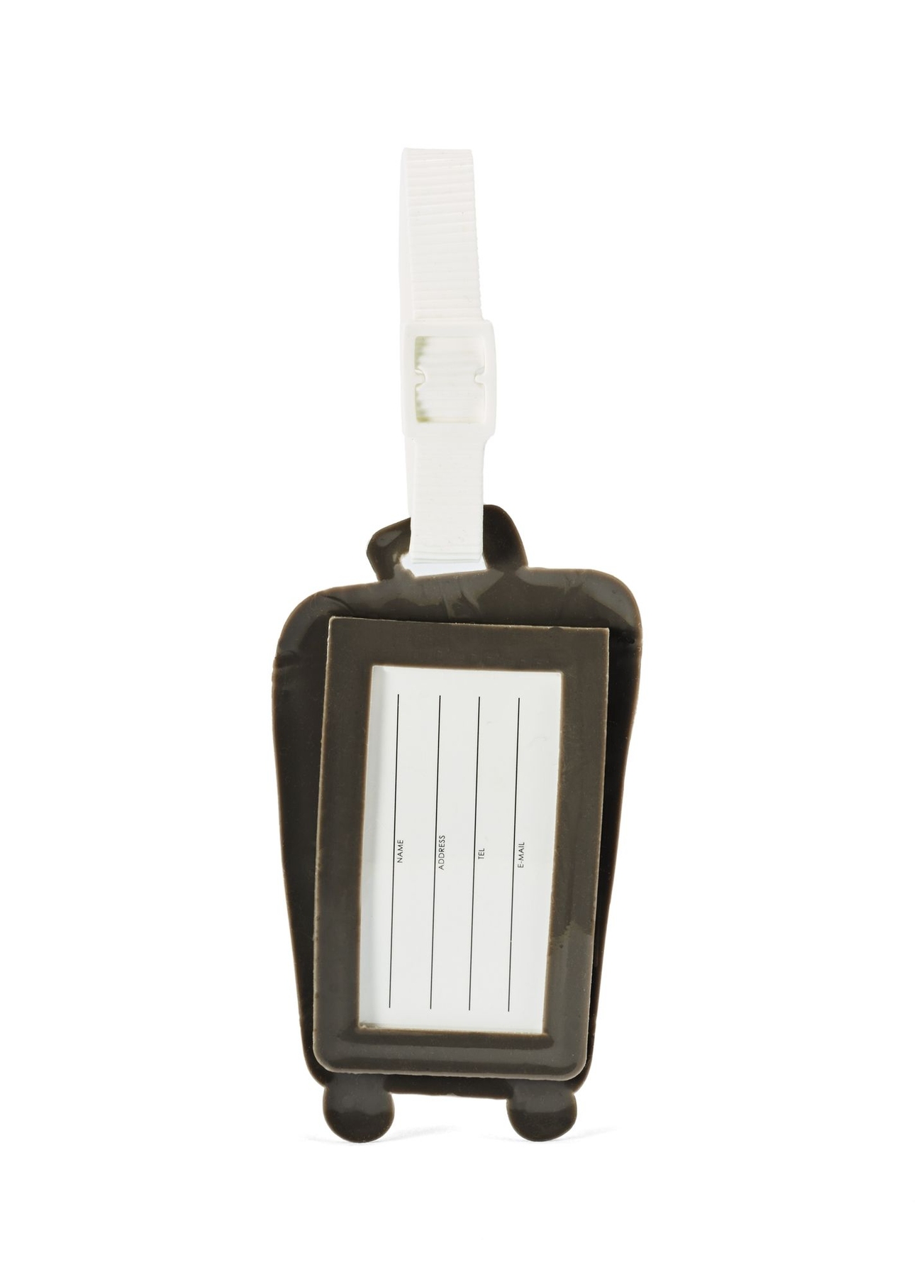 Identyfikator do bagażu AW-012-0012-9C(W26), widok produktu tyłem bez opakowania na białym tle.