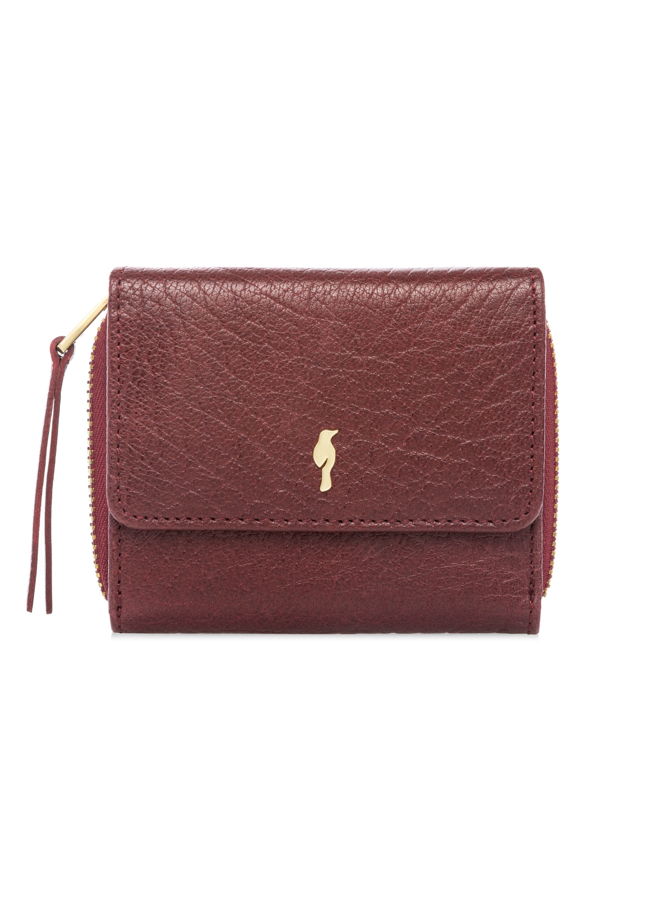 Mały rozkładany portfel damski skórzany PORES-0816-4C(W26), widok produktu z przodu na białym tle.