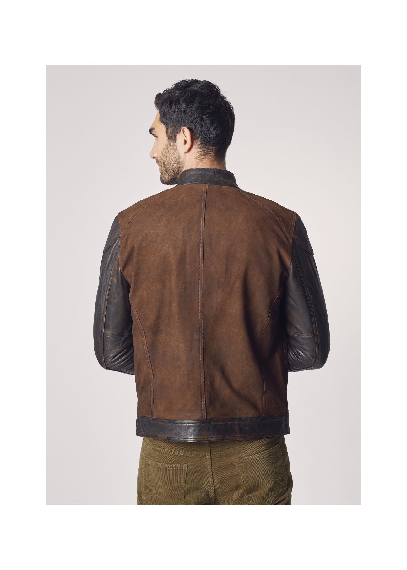 Skórzana kurtka męska z efektem used look KURMS-0250-1154(Z21)-04