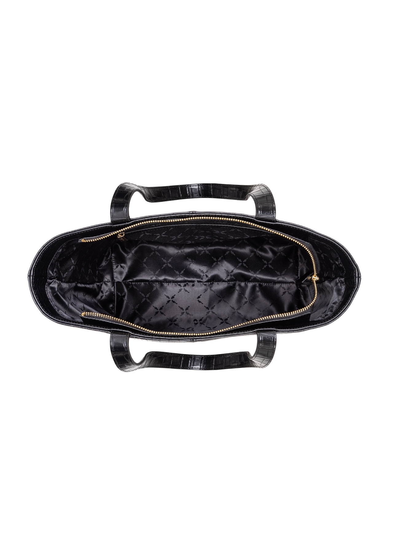Czarna torebka shopper damska croco TOREC-0810-99(W23)-05