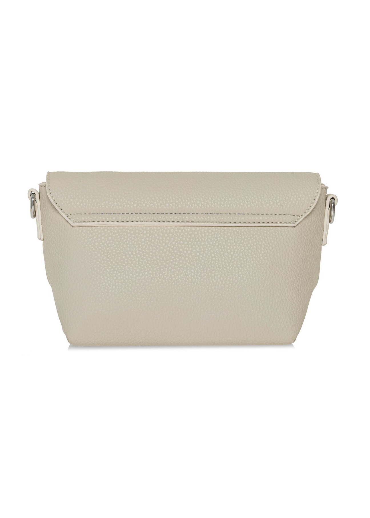 Kremowa mała torebka damska z logo TOREC-0916A-12(W25)-04
