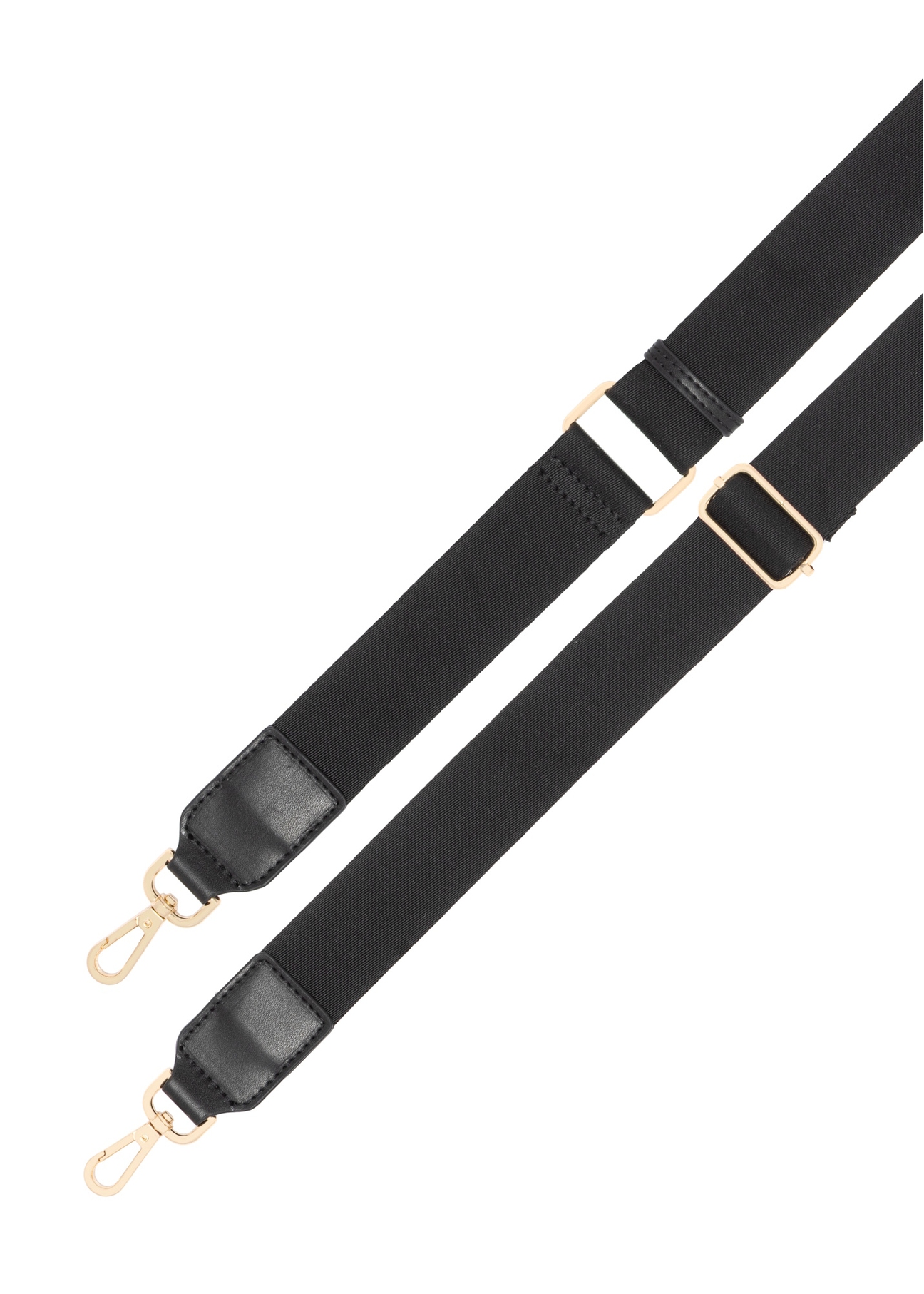 Czarna bawełniana torebka damska TOREN-0332-99(W26), widok paska produktu na białym tle.