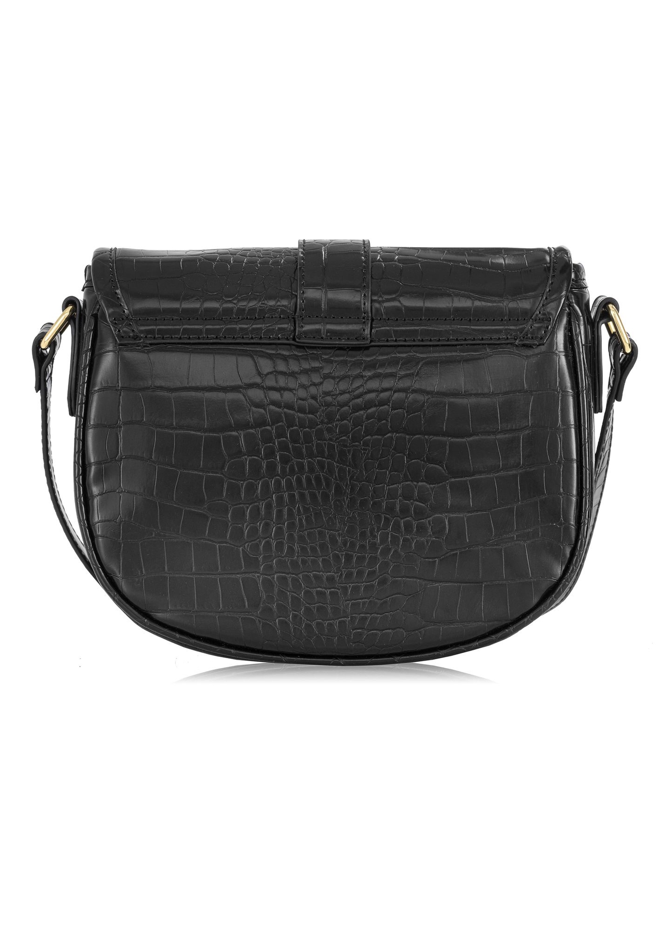 Czarna zaokrąglona listonoszka croco TOREC-0756A-97(W24)-04