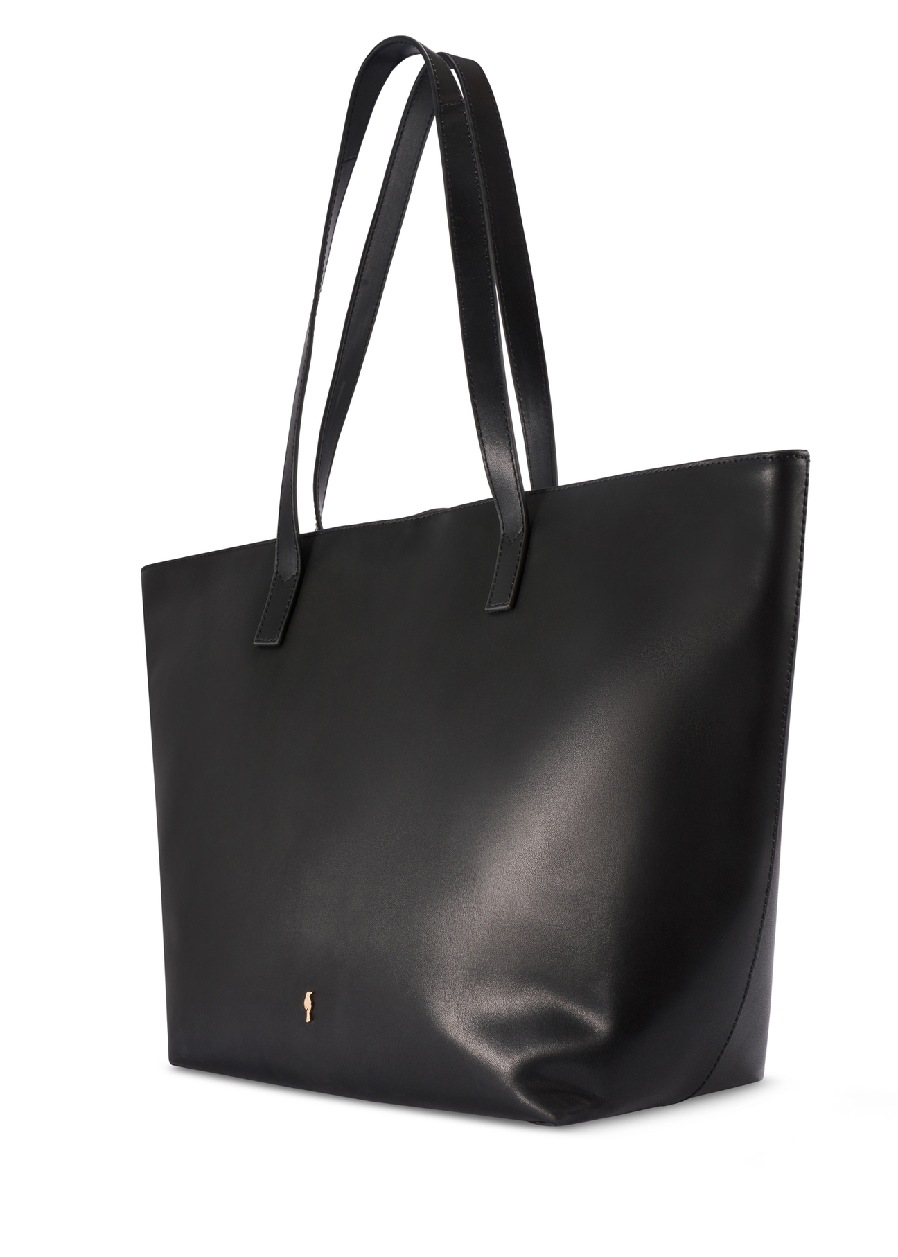 Duża skórzana torebka damska shopper TORES-1258-99(W26) - widok produktu po skosie, na białym tle.