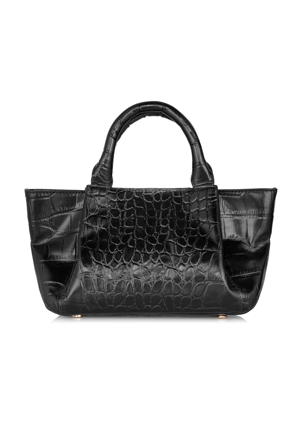 Mała skórzana torebka damska czarna croco TORES-0998-97(W24)-04