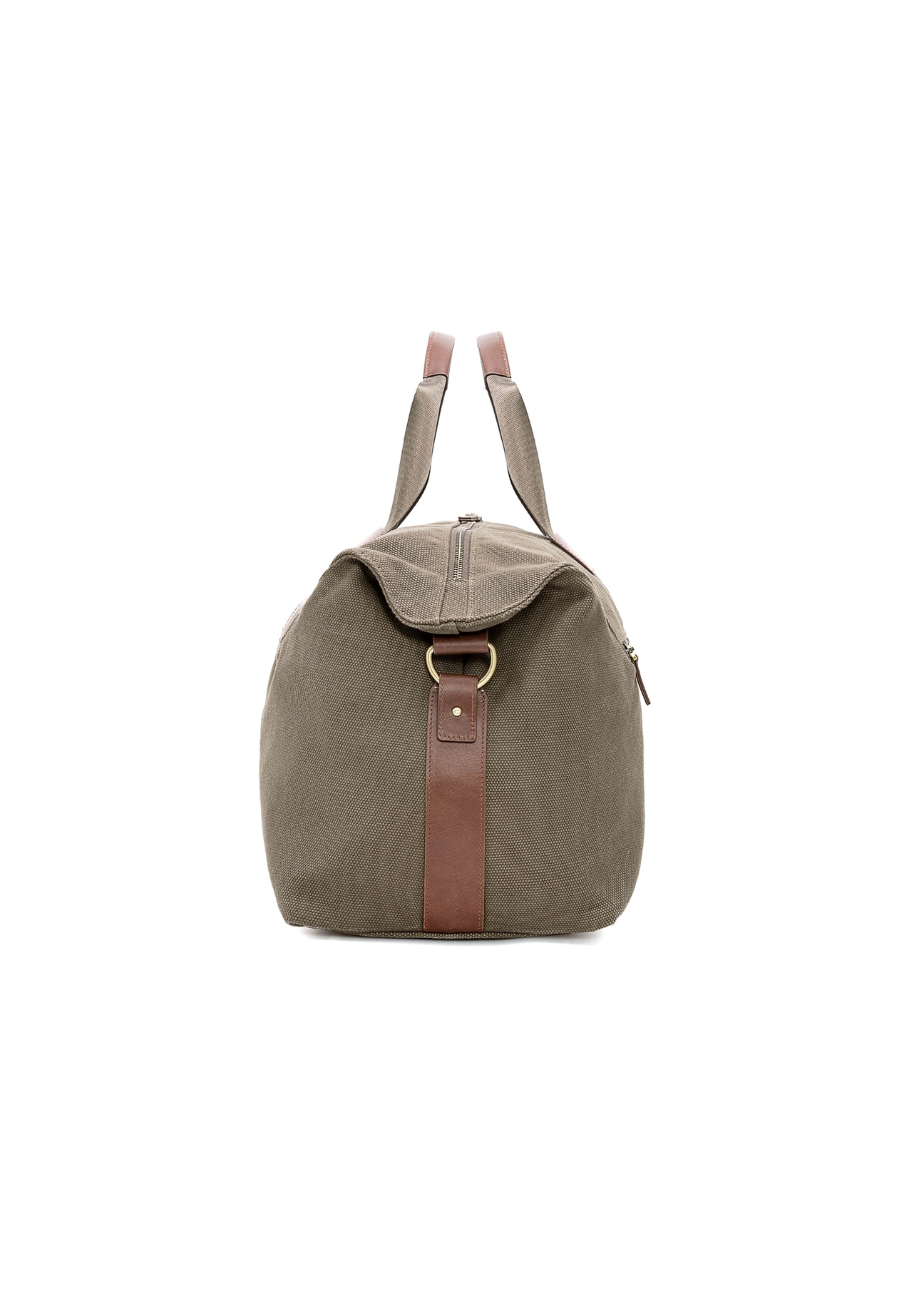 Torba podróżna w kolorze khaki TORMN-0372-55(Z25), widok produktu od boku na białym tle.