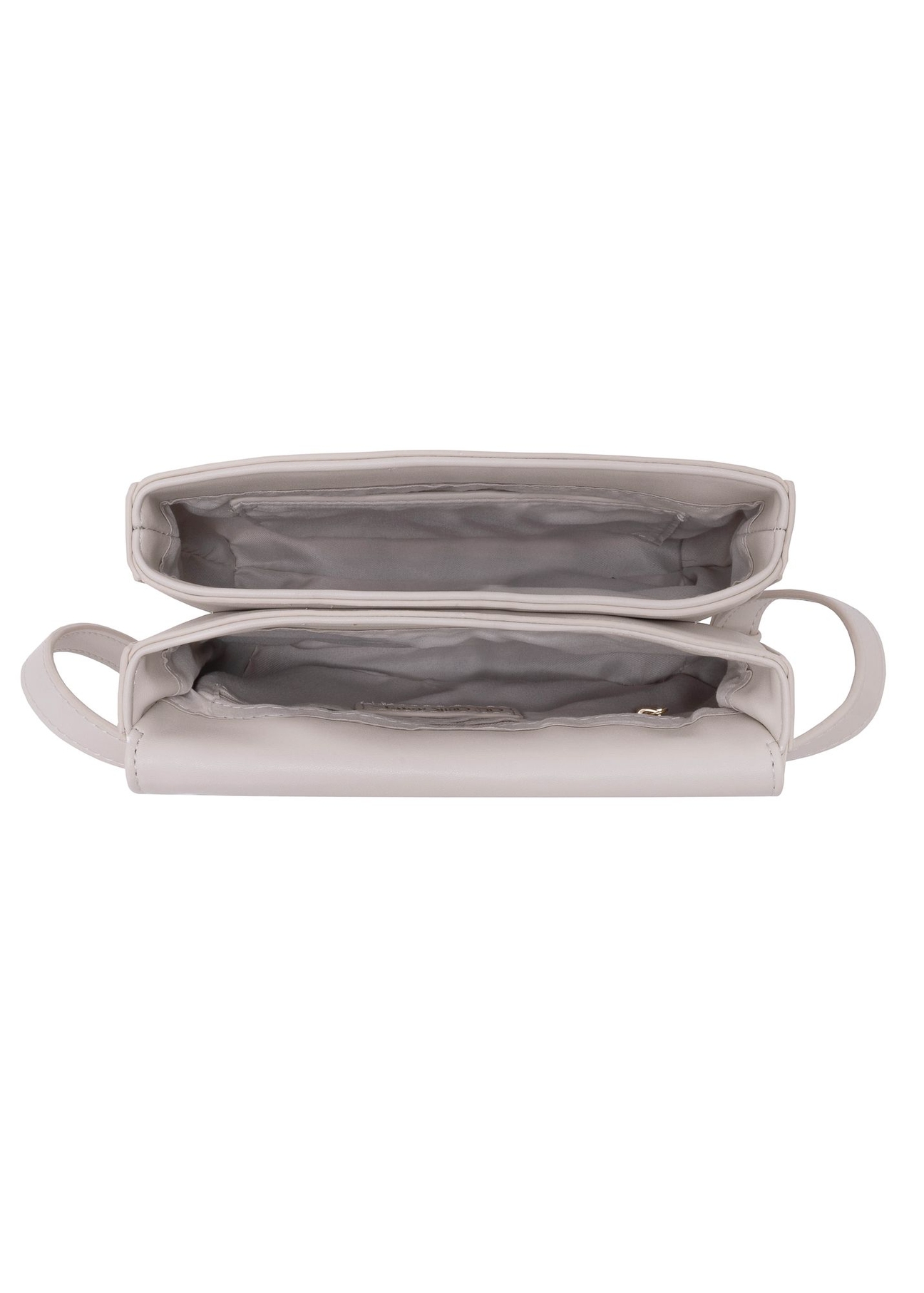 Kremowa torebka typu saddle bag z logo TOREC-0757A-12(W24)-05