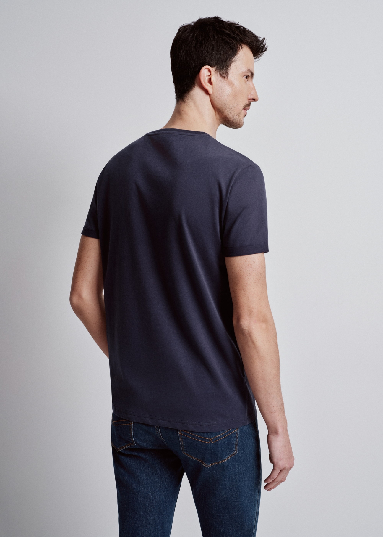 Granatowy T-shirt męski TOP GUN TSHMT-0114-69(W24)-02