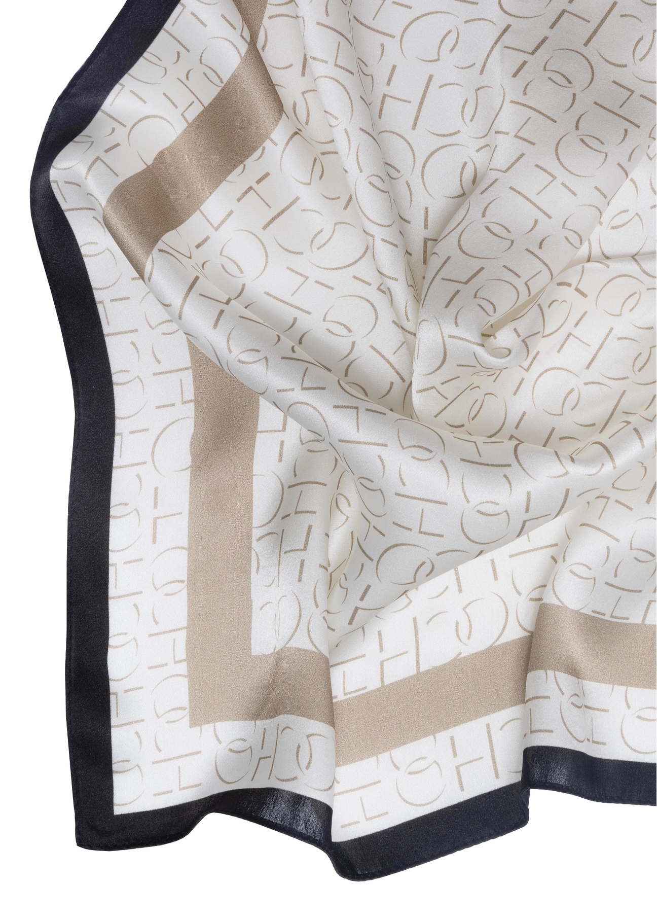 Jedwabna apaszka damska z monogramem SZADT-0154-81(W23)-02