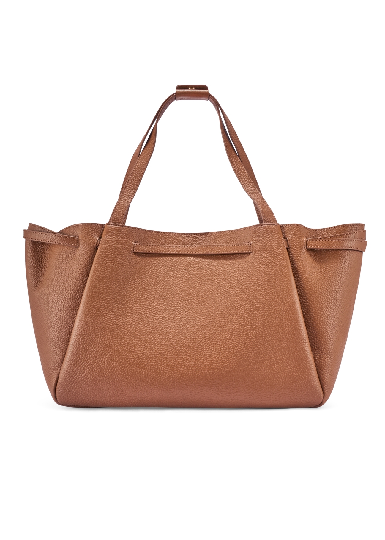 Skórzana torebka shopper w kolorze camelu TORES-1207-1D(W26)