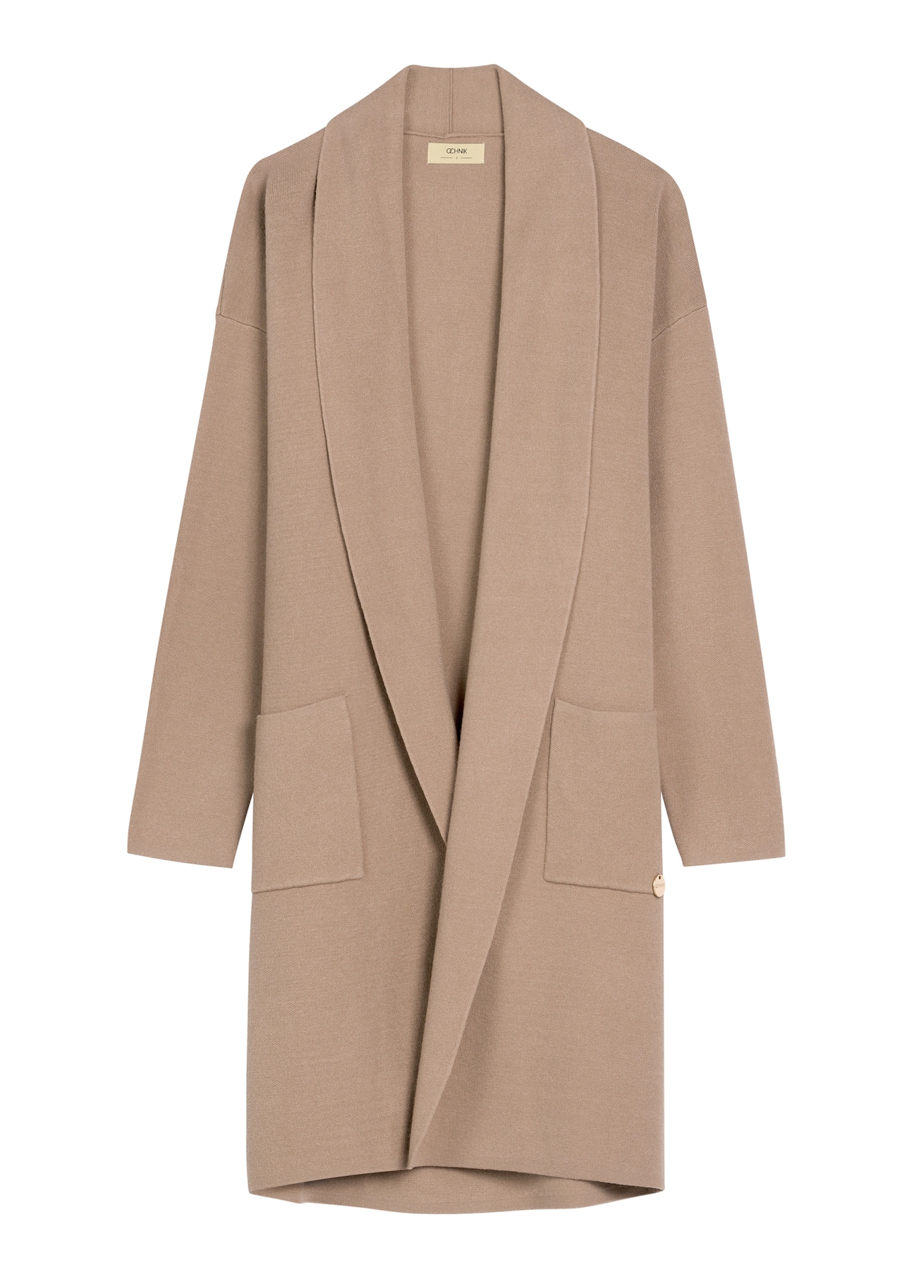 Camelowy kardigan damski KARDT-0041-1D(W26)