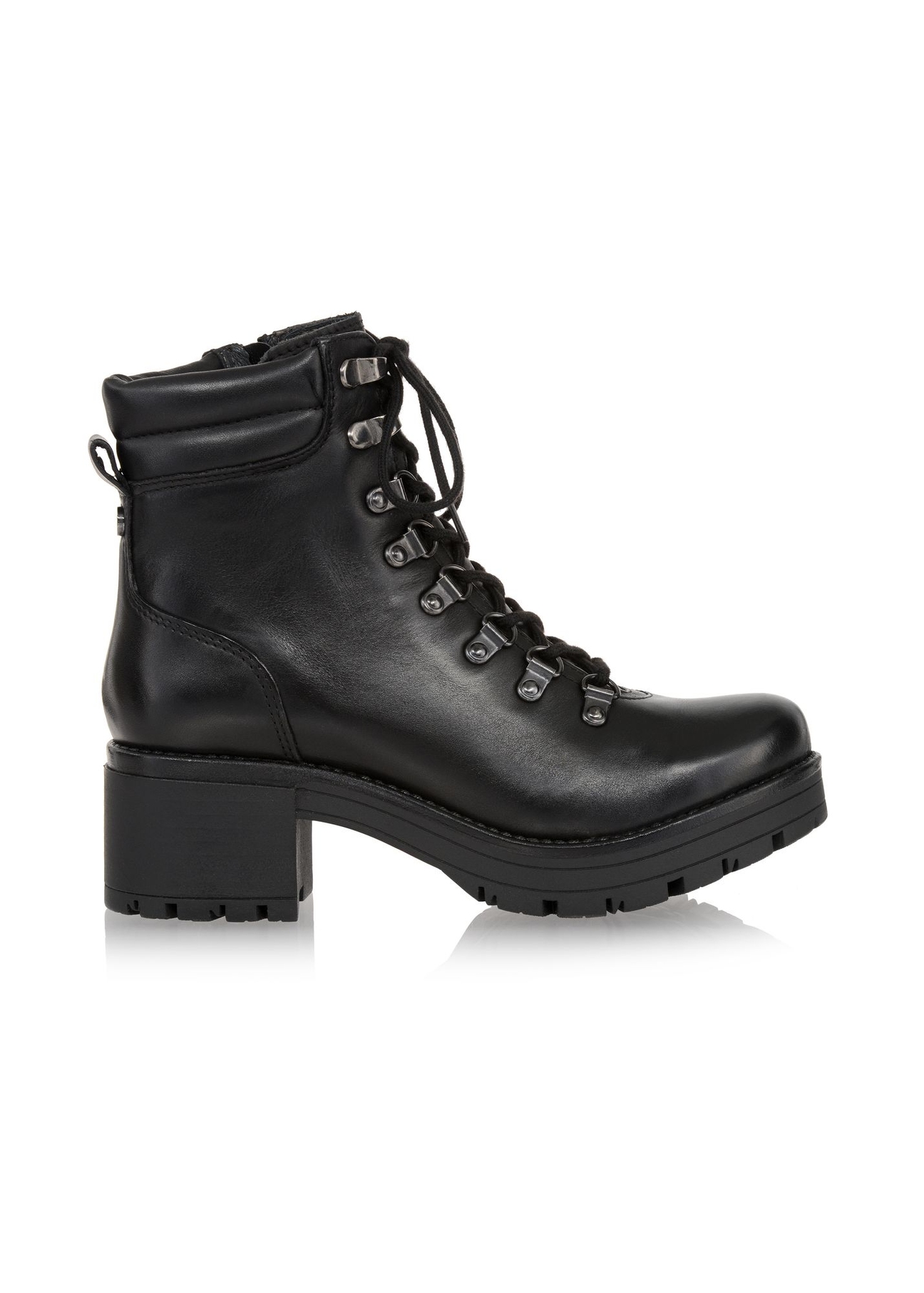 Czarne skórzane botki damskie BUTYD-1020-99(Z23)-01