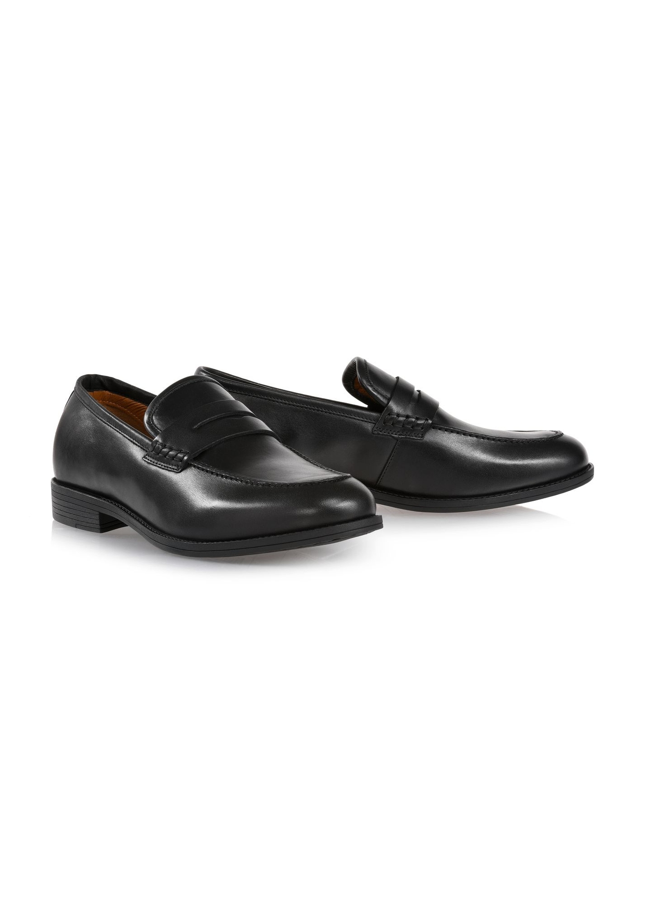 Skórzane czarne loafersy męskie BUTYM-0454-99(W24)-02