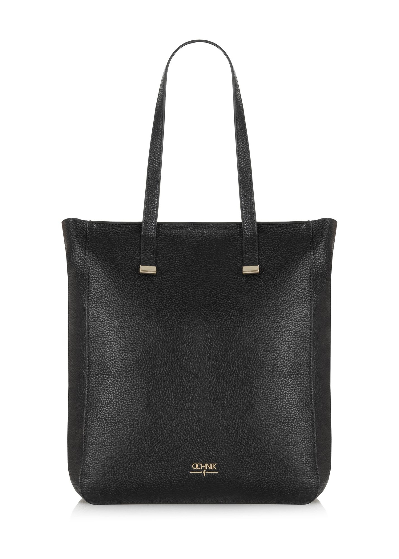 Czarna skórzana torebka shopper damska TORES-1037C-99(W25)-01