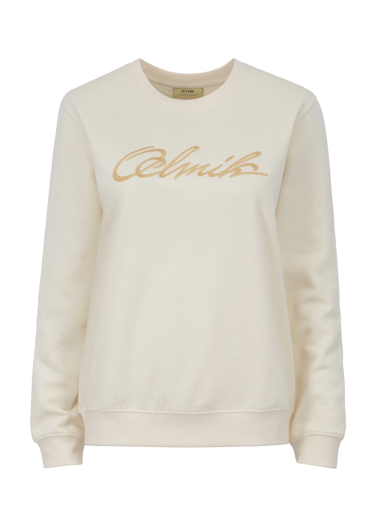 Biała bluza damska z logo BLZDT-0084-81(W23)-04