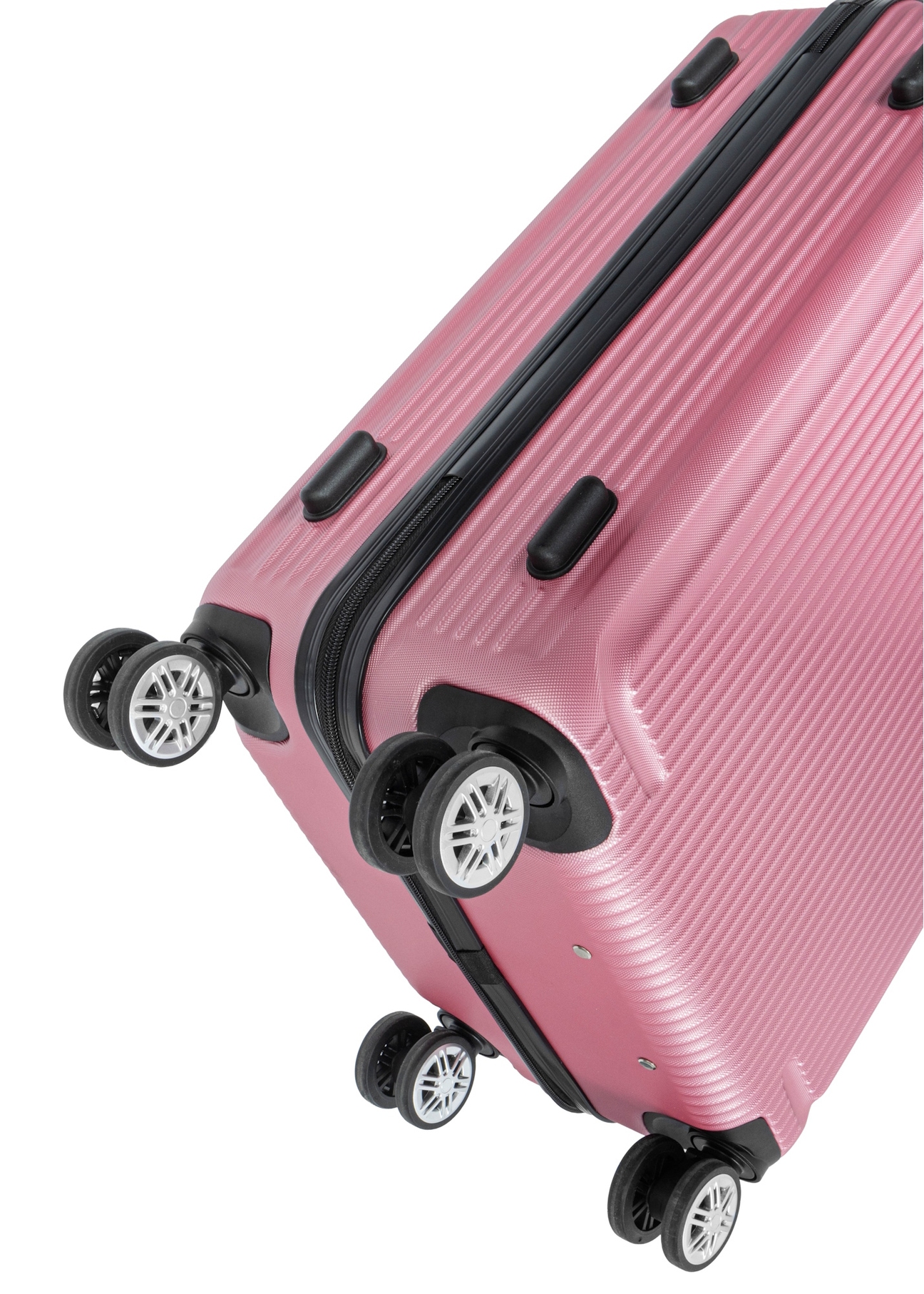 Komplet walizek twardych na kółkach 19"/24"/29" WALAB-0053-5C(W26), widok kółek produktu na białym tle.