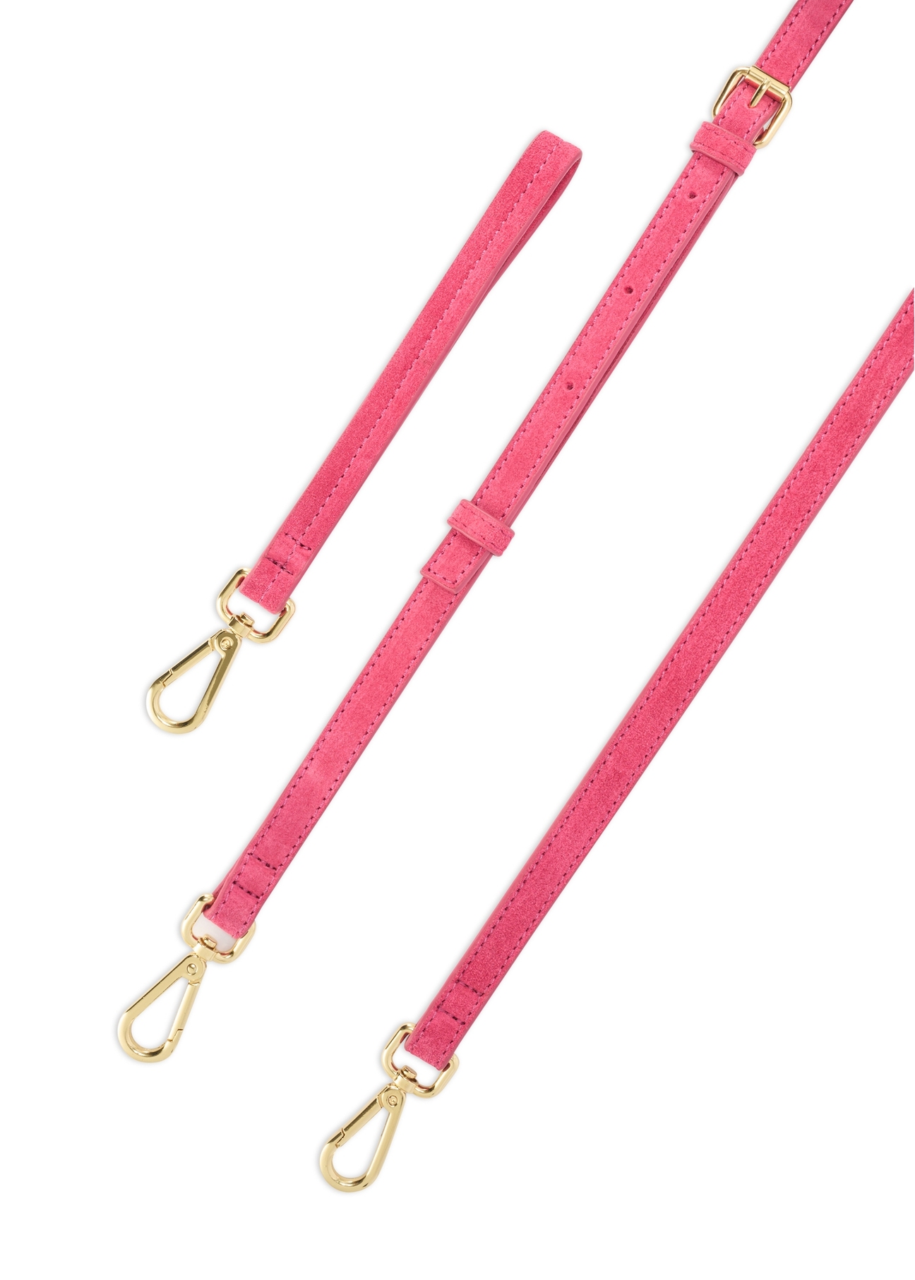 Zamszowa różowa torebka damska TORES-1247-5E(W26) - zbliżenie na detal,  na białym tle. 