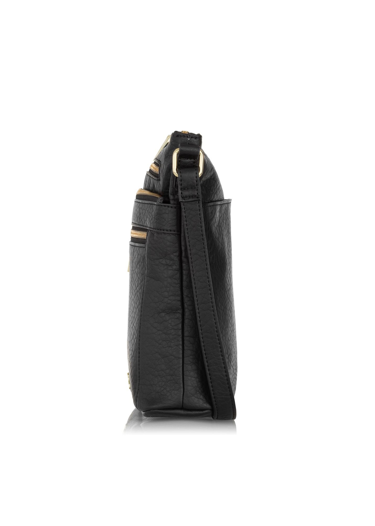 Czarna torebka damska z suwakami TOREC-0847-99(Z23)-03
