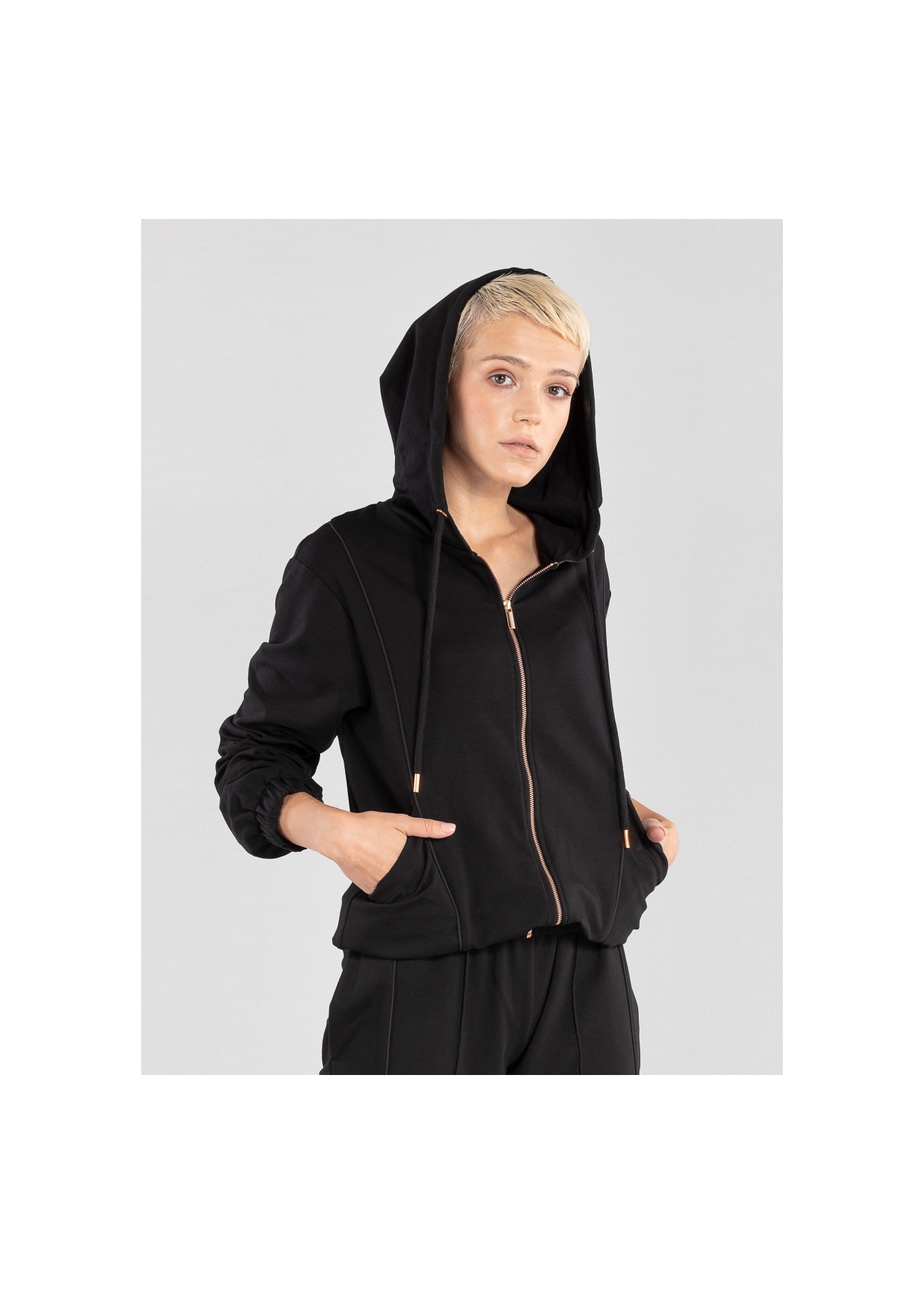 Bluza damska rozpinana z kapturem BLZDT-0057-99(Z20)-02