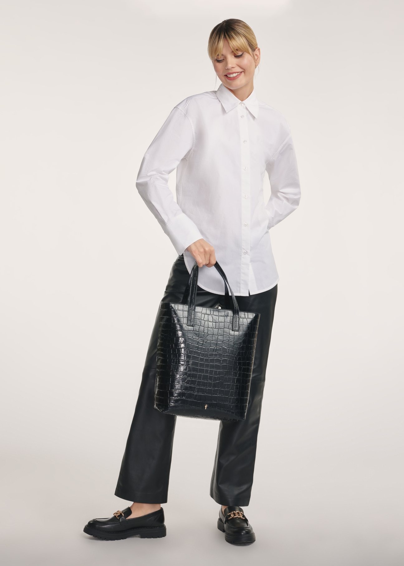 Torebka shopper damska croco TORES-0701E-99(Z25)