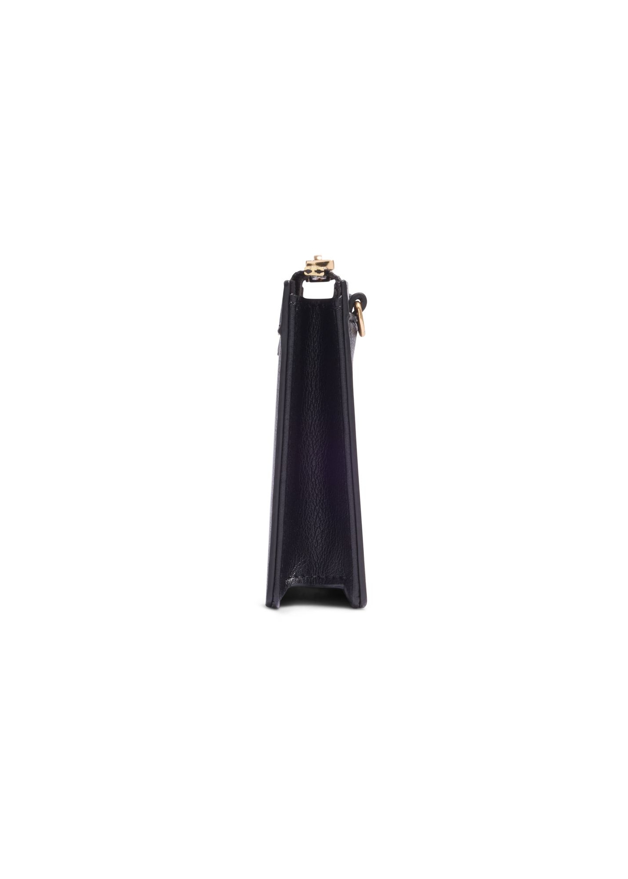 Czarna torebka etui na telefon TOREC-1349-99(Z26) - widok produktu z boku, na białym tle.  
