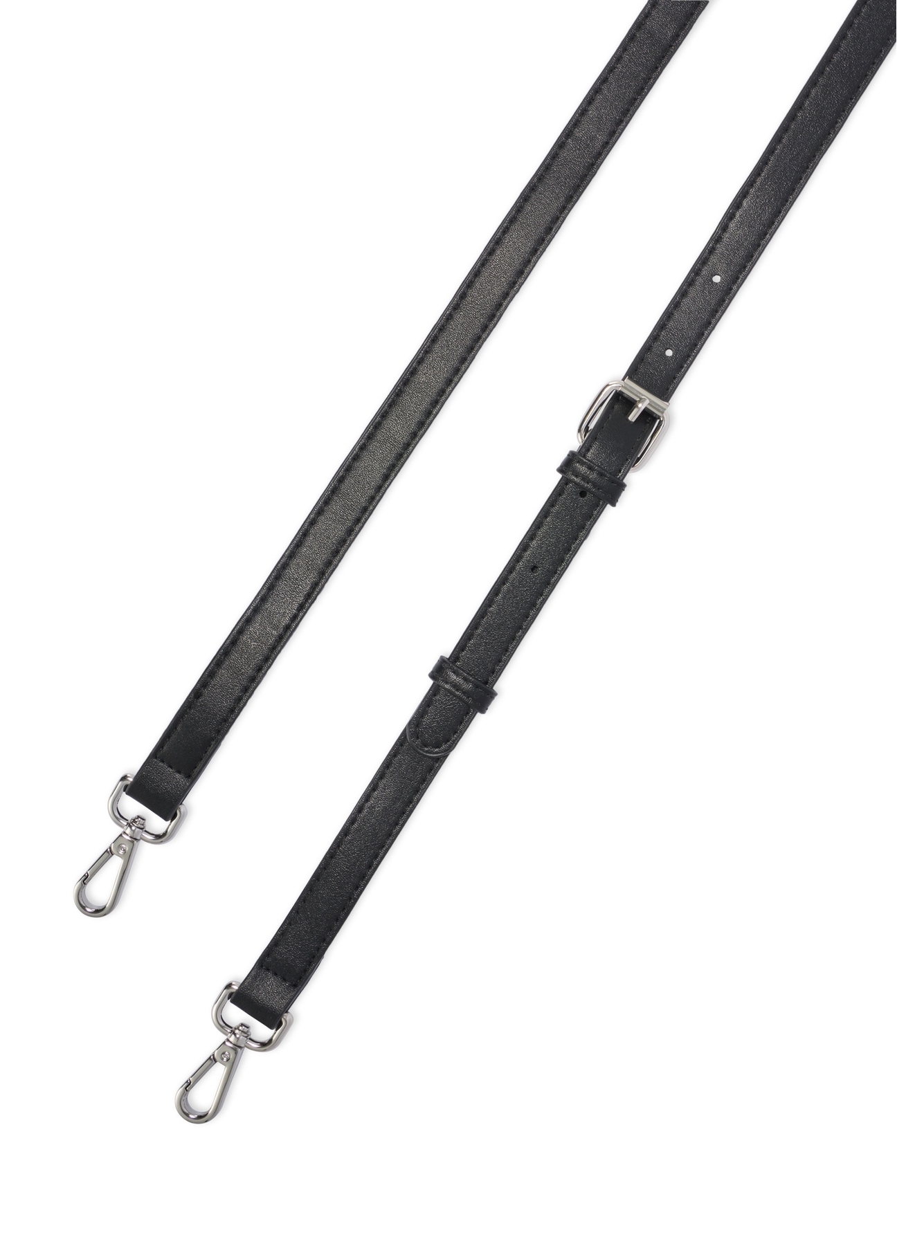 Czarna torba damska croco TOREC-1143-9G(W26), widok paska produktu na białym tle.