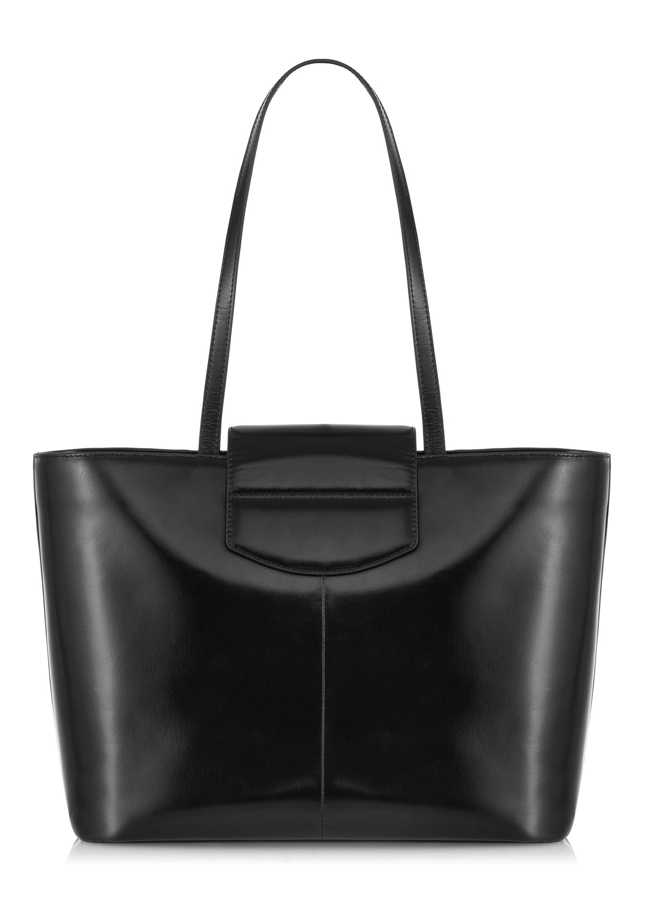 Czarna skórzana torebka shopper TORES-0996-99(W24)-04