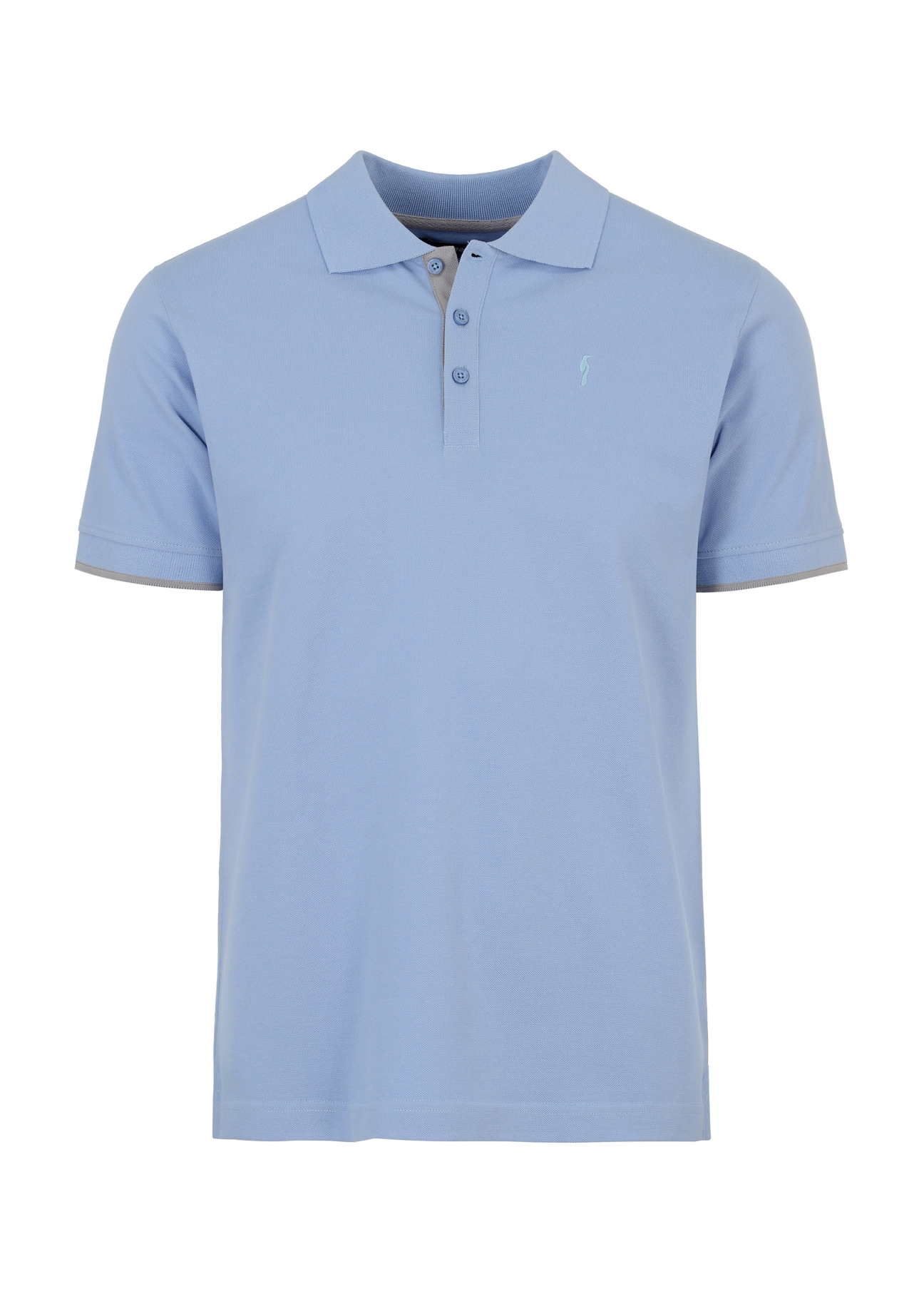 Błękitna koszulka polo POLMT-0045A-61(W23)-04