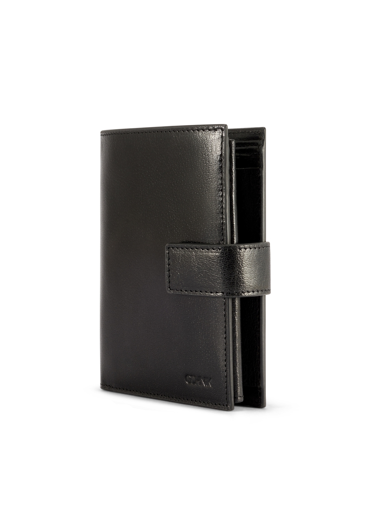 Duży skórzany portfel męski PORMS-0678-99(W26), widok produktu skosem na białym tle.