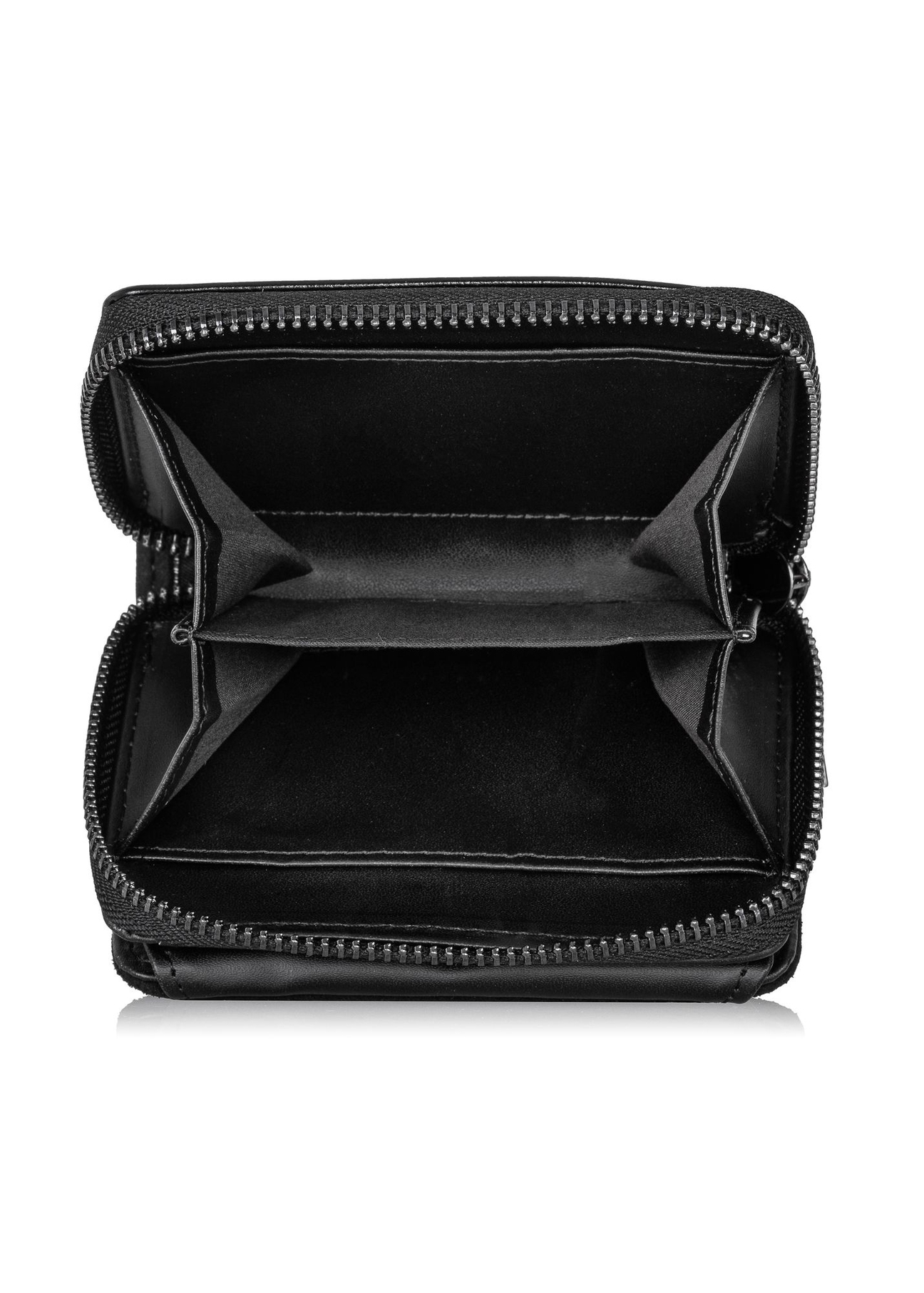 Czarny mały portfel z monogramem damski POREC-0341-99(Z23)-04