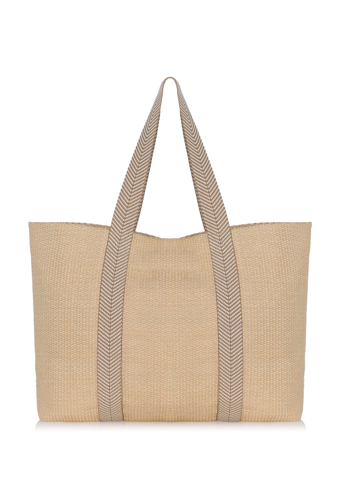 Duża torebka shopper z imitacji słomki TOREC-0929-81(W24)-04