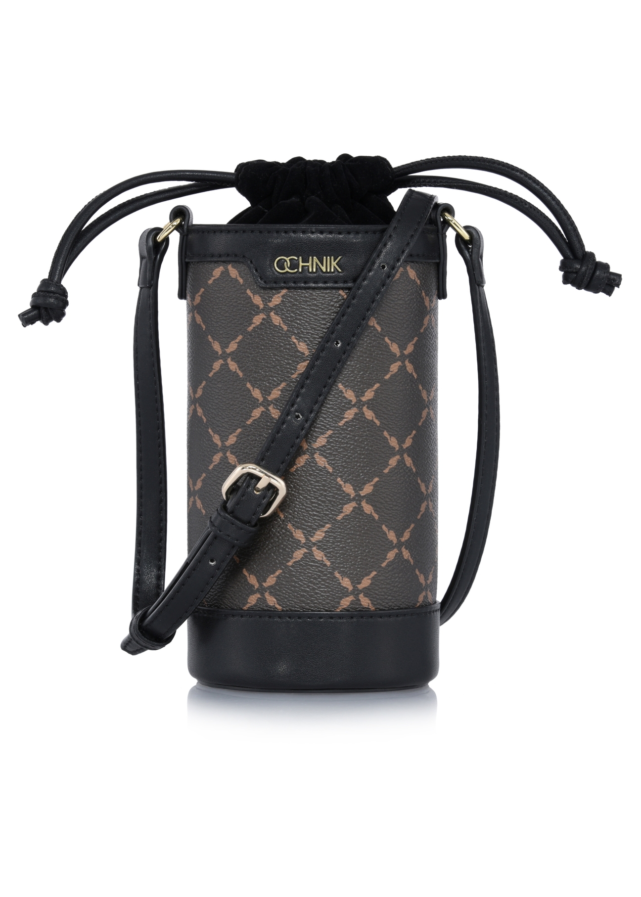 Brązowa torebka damska z monogramem TOREC-0895-98(W24)-01