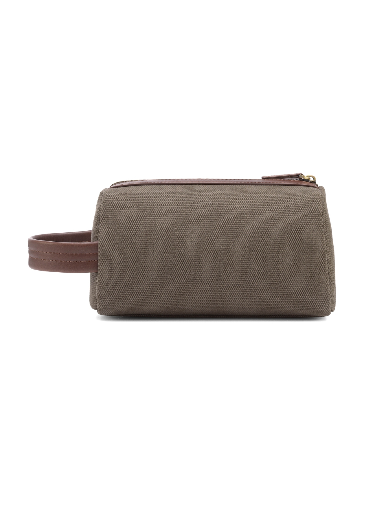 Kosmetyczka męska w kolorze khaki TORMN-0373-55(Z25), widok produktu od tyłu na białym tle.