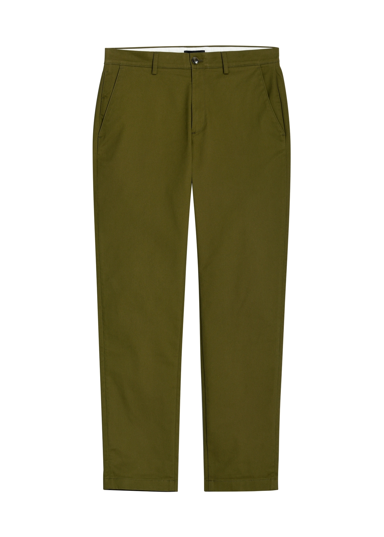 Spodnie męskie w kolorze khaki SPOMT-0121-8D(Z26), widok produktu z przodu na białym tle.