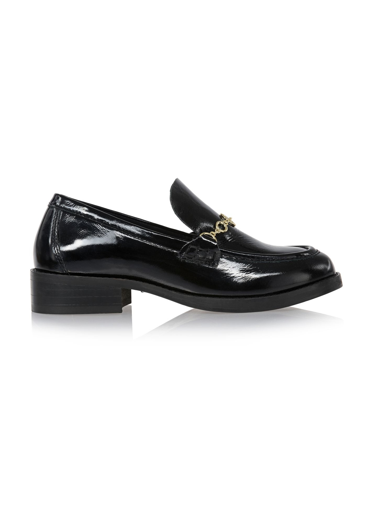 Skórzane loafersy damskie z klamrą BUTYD-1022-97(Z23)-01